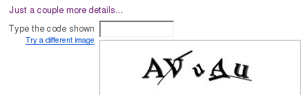 Yahoo CAPTCHA